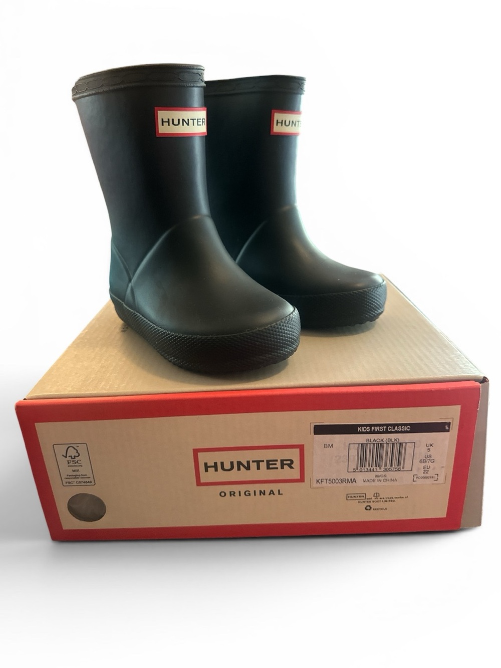 Hunter kids Black Rain Boots